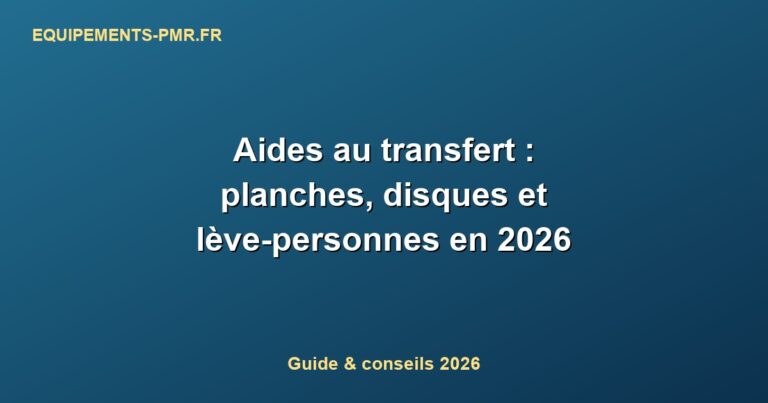 Aides au transfert : planches, disques et lève-personnes en 2026