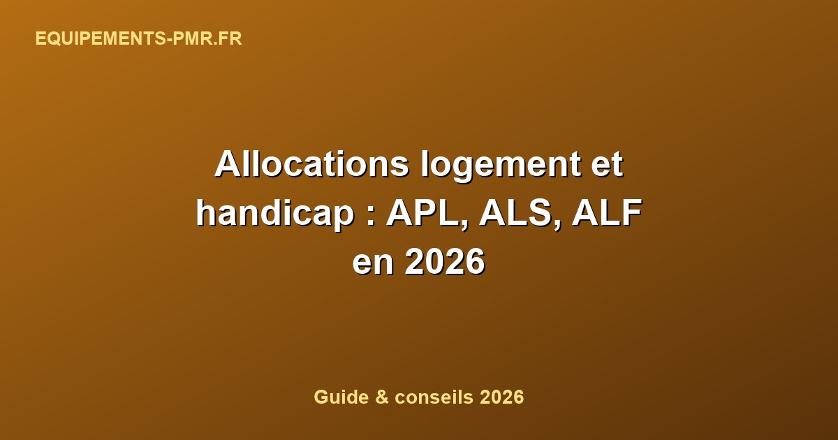 Allocations logement et handicap : APL, ALS, ALF en 2026