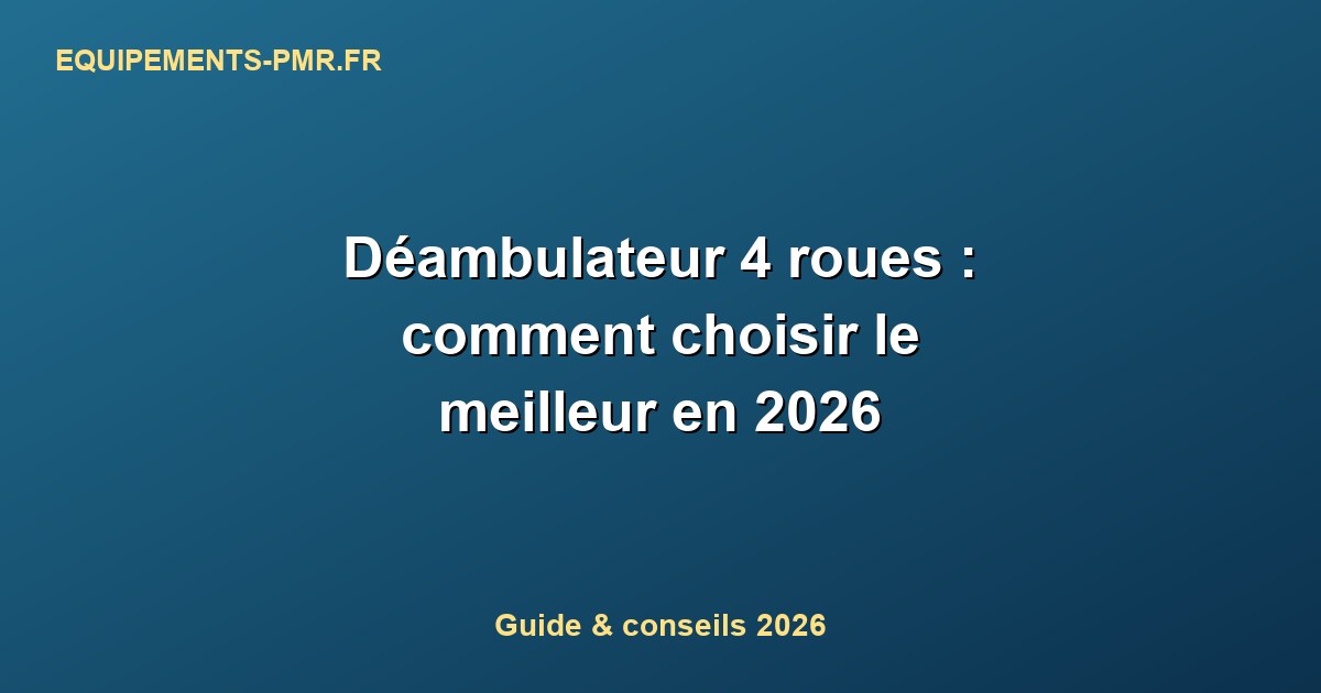 Déambulateur 4 roues : comment choisir le meilleur en 2026