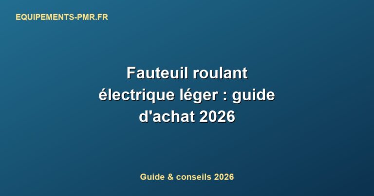Fauteuil roulant électrique léger : guide d'achat 2026