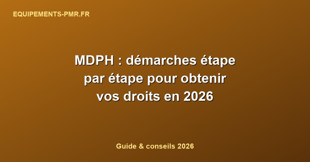 MDPH : démarches étape par étape pour obtenir vos droits en 2026