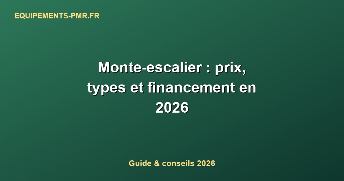 Monte-escalier : prix, types et financement en 2026